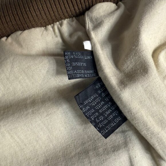 VTG Members Only 90s Brown Distressed Leather Bomber Flight Jacket Mens 42/Large - Picture 10 of 11